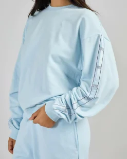 Sets|Jumpers & Hoodies*Champion Lux Taping Relaxed Fit Sweatshirt Spring Sky Blue