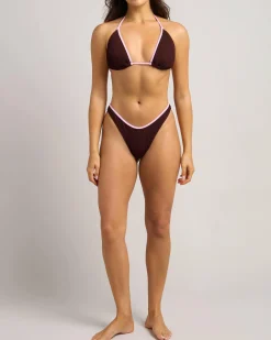 Bikinis*Rip Curl Luxe Surf D-DD Sliding Triangle Bikini Top Chocolate