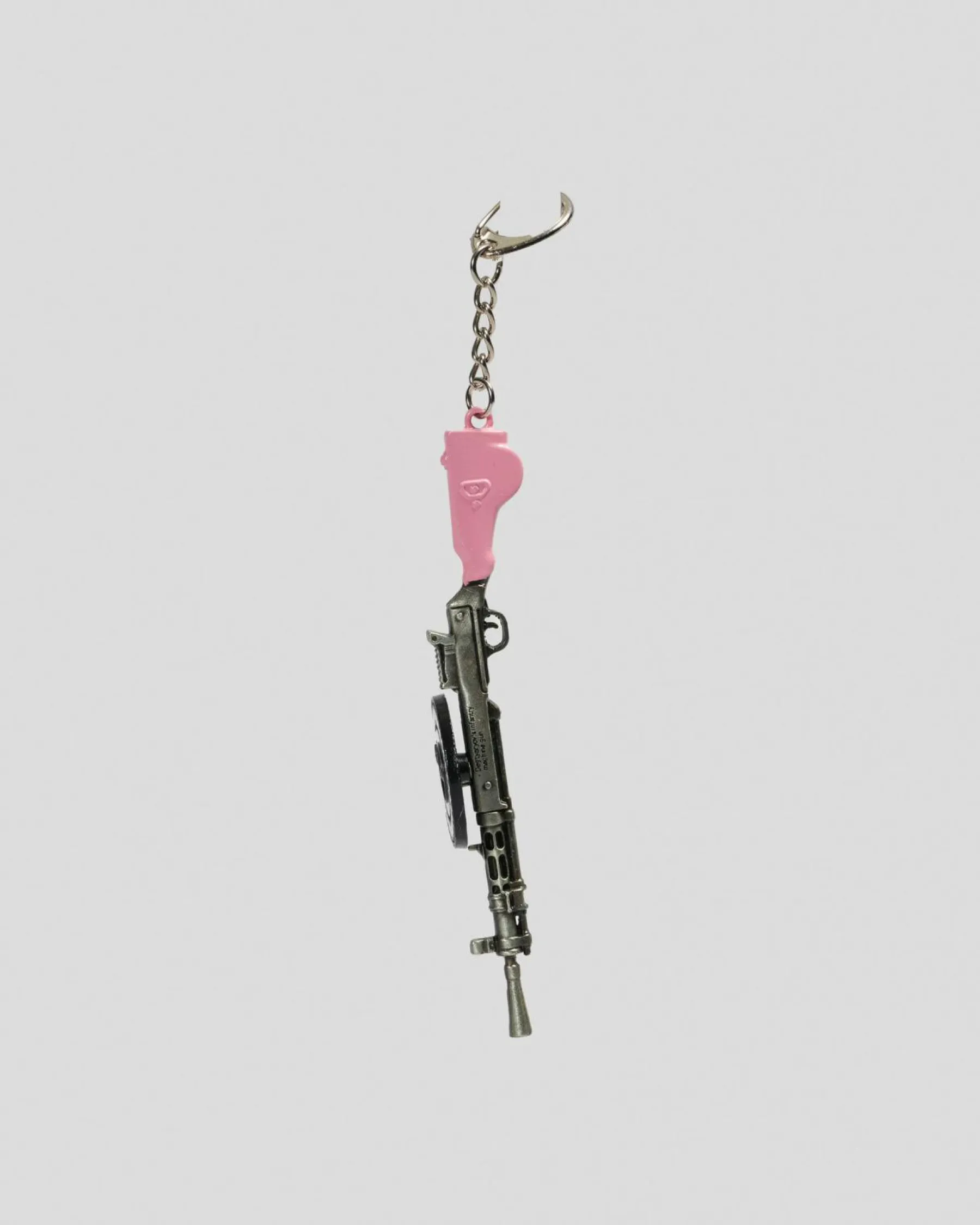 Gifts & Novelty*Miscellaneous Machine Gun Keyring Silver/pink