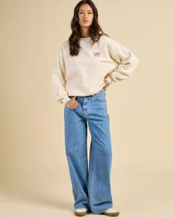 Jumpers & Hoodies*Lee Made Baggy Sweatshirt Soft Ecru