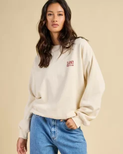 Jumpers & Hoodies*Lee Made Baggy Sweatshirt Soft Ecru