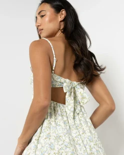 Dresses*Mooloola Magnolia Dress White/blue Floral