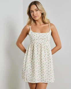 Dresses*Mooloola Magnolia Dress White/pink Floral
