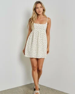 Dresses*Mooloola Magnolia Dress White/pink Floral