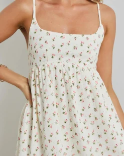 Dresses*Mooloola Magnolia Dress White/pink Floral