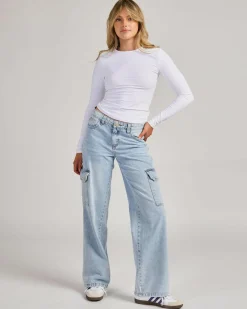 Denim|Bottoms*DESU Major Cargo Jeans Light Mid