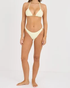 Bikinis*Kaiami Maldive Triangle Bikini Top Butter/white