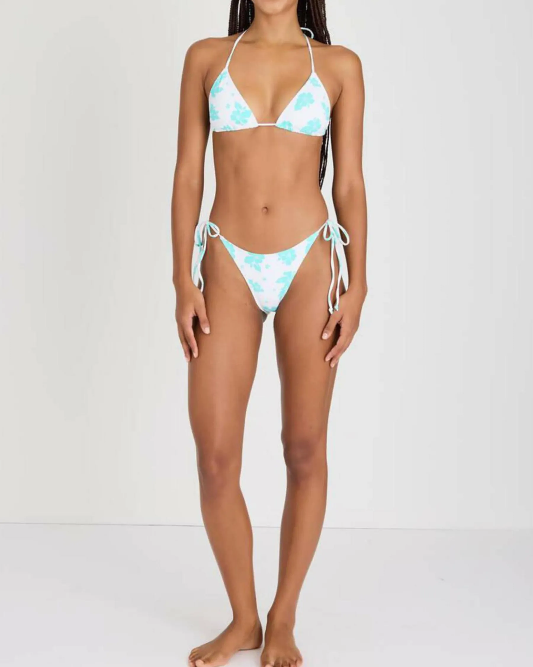 Bikinis*Topanga Malia Triangle Bikini Top White/seafoam