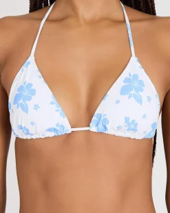 Bikinis*Topanga Malia Triangle Bikini Top White/blue