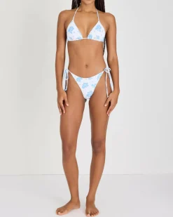 Bikinis*Topanga Malia Triangle Bikini Top White/blue