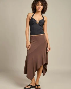 Bottoms*Mooloola Mallorca Midi Skirt Espresso