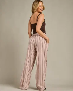 Bottoms*Ava And Ever Manny Pants Brown Stripe