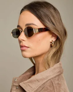 Sunglasses*Aire Mars II Sunglasses Gold Tort/green