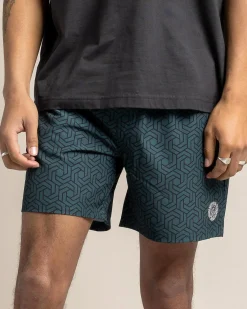 Board Shorts|Shorts & Bottoms*Jacks Matrix Elastic Waist Board Shorts Marine Green