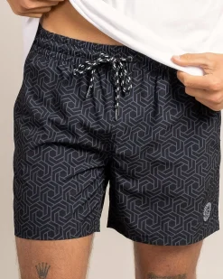 Board Shorts|Shorts & Bottoms*Jacks Matrix Elastic Waist Board Shorts Black
