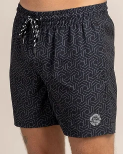Board Shorts|Shorts & Bottoms*Jacks Matrix Elastic Waist Board Shorts Black