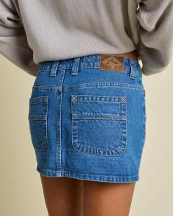 Denim|Bottoms*Rusty Mavericks Low Rise Denim Mini Skirt Middy Blue