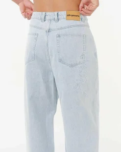 Denim|Shorts & Bottoms*Rip Curl Medina Rip Script Denim Jeans Bleached Blue