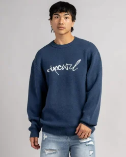 Hoodies & Sweatshirts*Rip Curl Medina Script Crew Knit Sweatshirt Light Navy