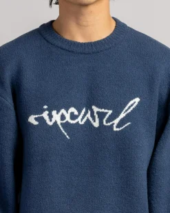 Hoodies & Sweatshirts*Rip Curl Medina Script Crew Knit Sweatshirt Light Navy