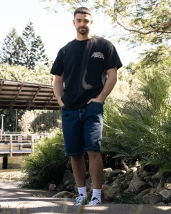 Hot Medina Script Denim Walk Shorts Denim|Shorts & Bottoms