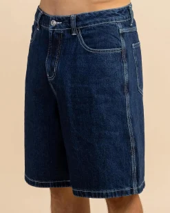 Hot Medina Script Denim Walk Shorts Denim|Shorts & Bottoms