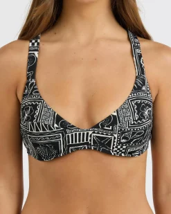 Bikinis*Rip Curl Mermaid Beach D-DD Crop Bikini Top Black
