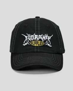 Headwear*Worship Supplies Messenger 6 Panel Cap Black