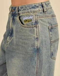 Discount Messenger Bag Baggy Split Jeans Women Denim|Bottoms