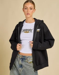 Hot Messenger Zip Front Hoodie Women Jumpers & Hoodies|Jackets & Coats