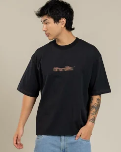 Tops & T-Shirts*Thrills Metamorphic Daze Box Fit Oversize Short T-Shirt Washed Black