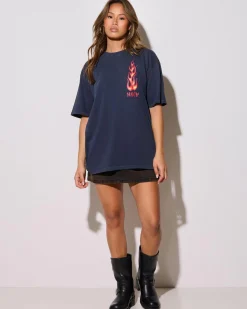 Hot Meteor Box Fit T-Shirt Women Tops
