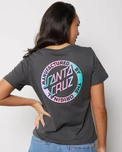 Tops*Santa Cruz MFG Dot Fade Short Sleeved T-Shirt Washed Black