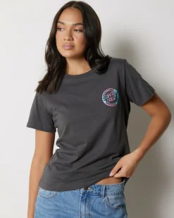 Tops*Santa Cruz MFG Dot Fade Short Sleeved T-Shirt Washed Black