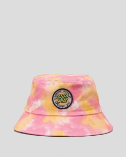 Headwear*Santa Cruz MFG Retro Dot Bucket Hat Ginger Tie Dye