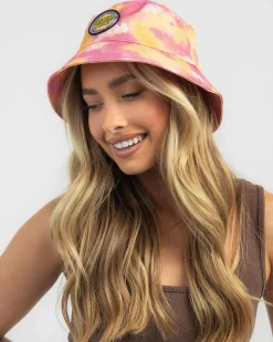 Headwear*Santa Cruz MFG Retro Dot Bucket Hat Ginger Tie Dye
