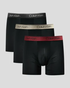 Underwear & Sleepwear*Calvin Klein Micro Stretch Boxer Briefs 3 Pack Black W/ Black/syrah/cocoon