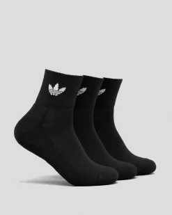 Socks*adidas Mid Ankle Socks 3 Pack Black