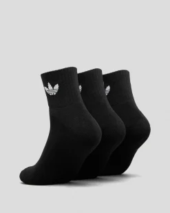 Socks*adidas Mid Ankle Socks 3 Pack Black
