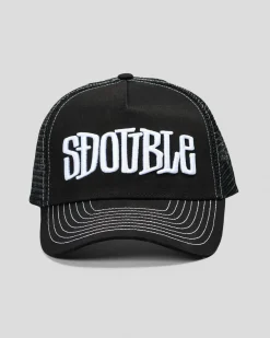 Headwear*S-Double Mid Block Trucker Black