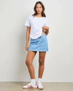 Outlet Mid Mini Moto Skirt Women Denim|Bottoms