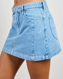 Outlet Mid Mini Moto Skirt Women Denim|Bottoms