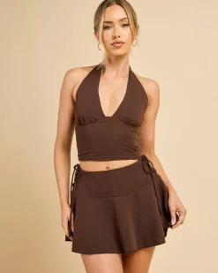 Sets|Tops*Mooloola Miki Halter Top Espresso