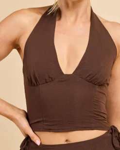 Sets|Tops*Mooloola Miki Halter Top Espresso