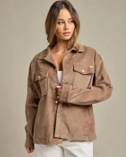 Jackets & Coats*Ava And Ever Mila Cord Shacket Milk Choc