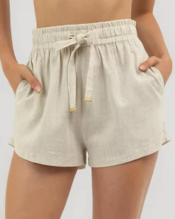 Sets|Linen Blend*Mooloola Mila Hawaii Shorts Natural Salt & Pepper
