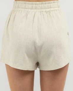 Sets|Linen Blend*Mooloola Mila Hawaii Shorts Natural Salt & Pepper