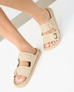 Slides*Ava And Ever Milan Slide Sandals Stone