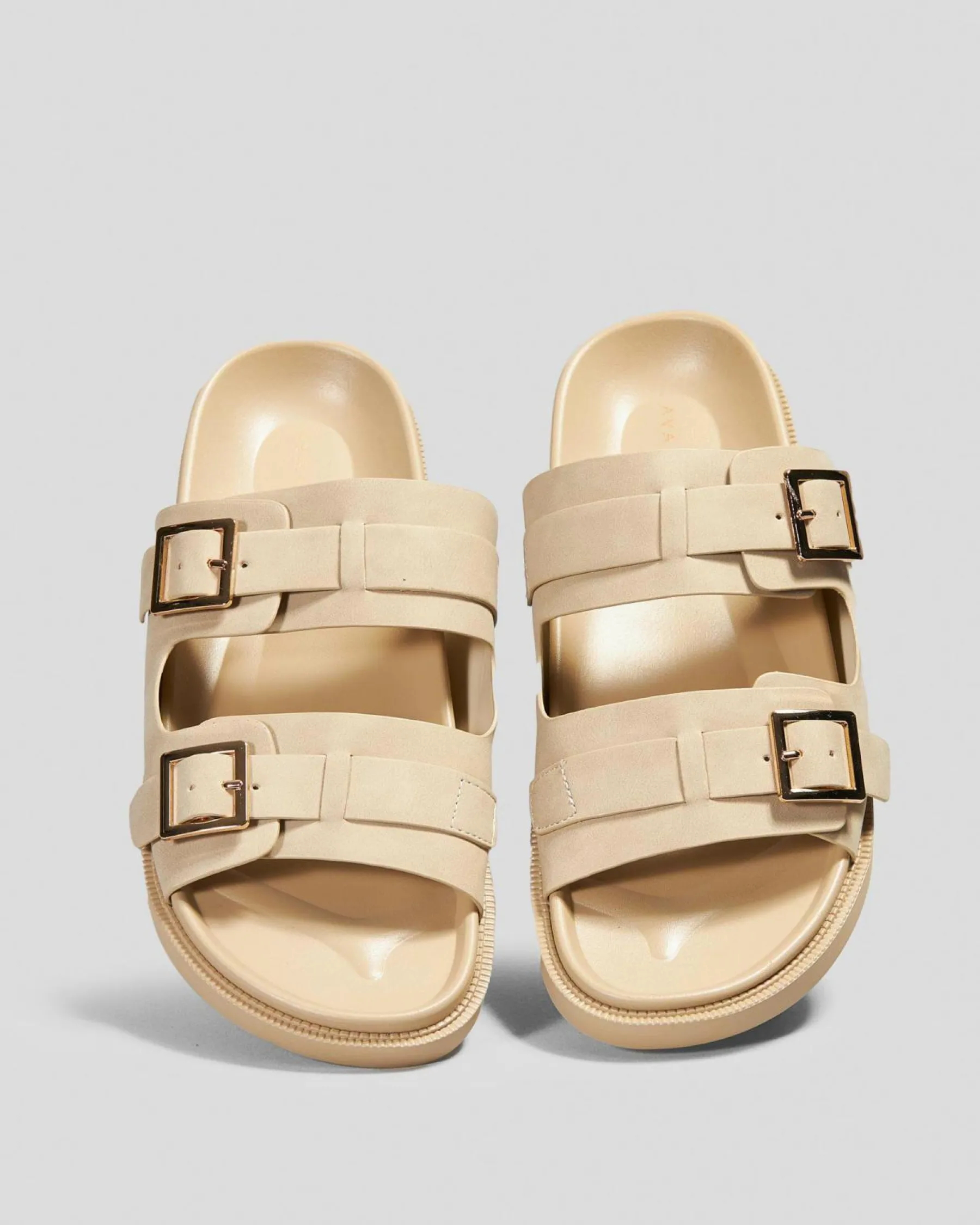 Slides*Ava And Ever Milan Slide Sandals Stone