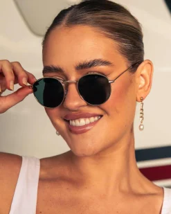 Sunglasses*Indie Eyewear Milana Sunglasses Gold/green